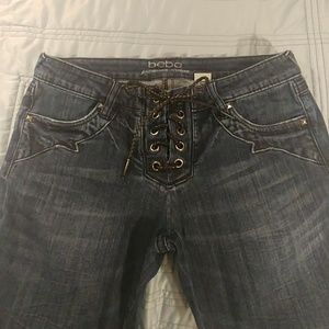 Bebe lace up front bootcut jeans size 29